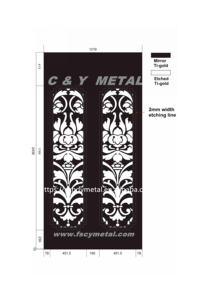 Panel decorativo con patrón grabado de acero inoxidable, cabina de ascensor de acero inoxidable de varios estilos - Product Image 6