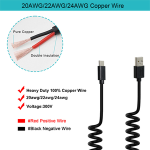 Cable USB C en Espiral con Cable de Carga Flexible de Cobre para Suministro de Energía de Equipos - Product Image 3