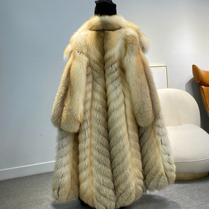 <span class=keywords><strong>Cappotto</strong></span> Lungo Invernale da Donna in Vera <span class=keywords><strong>Pelliccia</strong></span> di Volpe Dorata di Lusso Premium - Product Image 2