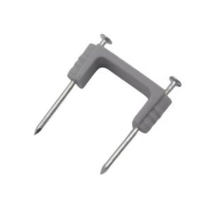 Grapas de Cable gris de alta calidad para cableado eléctrico Cable de pared Clip de alambre Soporte de clavos Grapa Tipo de clavo común plano - Product Image 3