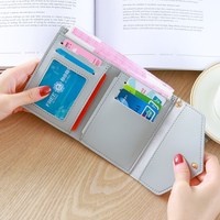Dompet Kulit Minimalis Kecil Pendek Murah Mini Lucu Tipis untuk Wanita Perempuan Gadis Dompet Stylish Tipis dengan Rumbai De Mujer 2021