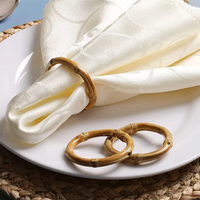 Anneaux de serviette en bambou de luxe européens 2025 – Personnalisables avec logo – Idéaux pour fêtes, mariages, restaurants, dîners, décorations de Pâques et de Noël