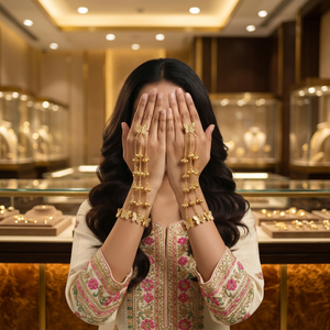 สร้อยข้อมือทองเหลืองชุบทองรูปผีเสื้อแบบห่วงโซ่สำหรับงานแต่งงานของผู้หญิง เครื่องประดับสไตล์ชาติพันธุ์ - Product Image 3