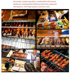 Parrilla de Carbón Comercial para Barbacoa, Parrilla Eléctrica Giratoria para Restaurante, Máquina de Asar <span class=keywords><strong>con</strong></span> Brochetas Giratorias, Parrilla de Carbón para Barbacoa <span class=keywords><strong>con</strong></span> Brochetas - Product Image 3
