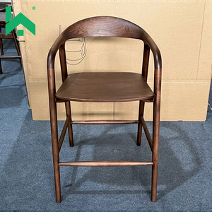 Tabourets <span class=keywords><strong>de</strong></span> <span class=keywords><strong>bar</strong></span> en bois massif modernes, écologiques, durables et légers, couleur noyer, vente en gros à prix réduit - Product Image 2