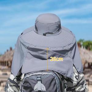 Chapeau Bob Kaki avec Cache-Visage Protection Solaire Randonnée Pêche Extérieur Respirant Pliable Anti-UV Chapeau Homme Adulte - Product Image 3