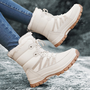 Venta directa <span class=keywords><strong>de</strong></span> fábrica, <span class=keywords><strong>botas</strong></span> <span class=keywords><strong>de</strong></span> nieve <span class=keywords><strong>de</strong></span> invierno <span class=keywords><strong>de</strong></span> felpa gruesa para <span class=keywords><strong>mujer</strong></span>, nuevo estilo, alto, con cordones, resistente al <span class=keywords><strong>agua</strong></span>, cálido, suave, adecuado - Product Image 4