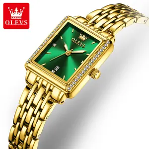 OLEVS 9995 Women Watch Diamond Luxury Wristwatch Elegant Female Gift Ladies Square Case Dial Minimalism Women Quartz Watches