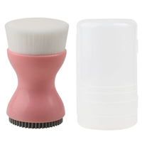 Pinceau de maquillage simple à poils doux Fond de teint à double extrémité Brosse nettoyante pour le visage Application multifonctionnelle de lavage du visage