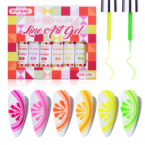 Kit scatola per unghie con etichetta privata disegni per Nail Art set di smalti per gel Uv a 6 colori kit di gel per estensione al <span class=keywords><strong>neon</strong></span> - Product Image 1