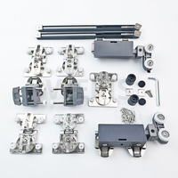 Kit de quincaillerie pour porte pliante en aluminium avec mécanisme de fermeture amortie - Rails coulissants insonorisés durables pour cuisine et extérieur