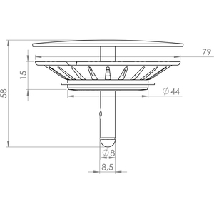 Tappo di Scarico MERCURIO in Acciaio Inox e Plastica, Diametro 80 mm - Product Image 3
