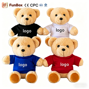 Funbox Orsacchiotti di <span class=keywords><strong>Peluche</strong></span> Promozionali Personalizzati con Logo, Basso MOQ, 20 <span class=keywords><strong>CM</strong></span> <span class=keywords><strong>30</strong></span> <span class=keywords><strong>CM</strong></span>, con Maglietta - Product Image 3