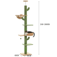 Fabricant de gros fournisseur de produits pour animaux de compagnie en bois grand cactus arbres à chat grattoir