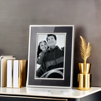 Cadre photo personnalisé en métal et cuir 4x6/5x7 pouces, design moderne, écologique, pour la maison, le bureau, l'hôtel