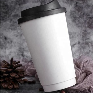 แก้วกาแฟกระดาษสองชั้นแบบกำหนดเองสำหรับขายส่ง สำหรับพิมพ์ลาย แก้วกระดาษเก็บความเย็นขนาด 8 ออนซ์ 12 ออนซ์ ย่อยสลายได้ทางชีวภาพ - Product Image 1