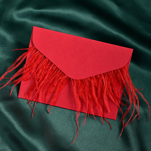 Enveloppe de luxe personnalisée avec fermeture à plumes, perles, écologique, pour cadeau, Saint-Valentin, anniversaire, <span class=keywords><strong>mariage</strong></span>, Thanksgiving, avec logo estampé et doublure - Product Image 4
