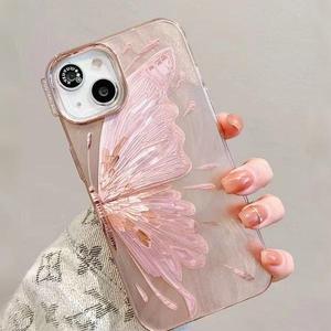 Custodia per Cellulare Stile Ins con Farfalla <span class=keywords><strong>Rosa</strong></span> Elettroplaccata, Antiurto e Protettiva per <span class=keywords><strong>iPhone</strong></span> 17 16 15 <span class=keywords><strong>Pro</strong></span> <span class=keywords><strong>Max</strong></span> - Product Image 2