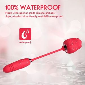 Vibratore Telescopico Femminile per il Piacere, con Funzione di Vibrazione a Uovo e Stimolazione Linguale a Fiore, per il Divertimento - Product Image 5