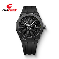 CHAXIGO 7277-1 Jam Tangan Quartz Roda Putar Baru Trendi Fashion Warna-warni Fungsi Bercahaya Tahan Air Tali Karet Jam Tangan Pria