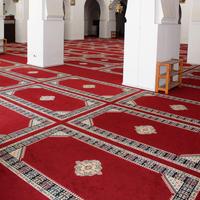 Tapis de prière musulman lavable en rouleau, en velours de viscose de luxe, épais, design personnalisé pour mosquée, vente en gros d'usine