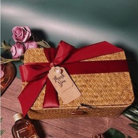 Nouvelle Collection : Boîte Cadeau en Herbe Tressée pour Maquillage, Rangement, Mariage, Emballage de Fêtes et Souvenirs