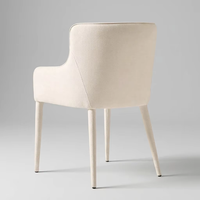 Fauteuil de salle à manger en tissu inclinable, choix d'ameublement pour la maison et la cuisine, chaise de salle à manger contemporaine ergonomique à accoudoirs courbes