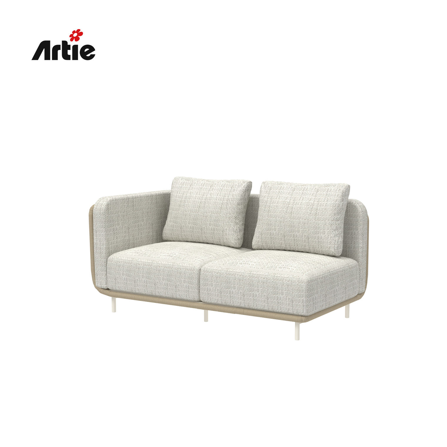 โซฟาแขนขวาสีขาว