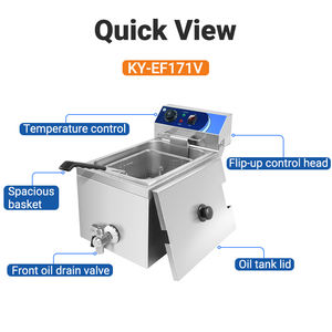 Equipo de freidora de patatas fritas de acero inoxidable, freidoras profundas de mesa, máquina freidora eléctrica comercial con Control de temperatura de donas de <span class=keywords><strong>pollo</strong></span> - Product Image 2