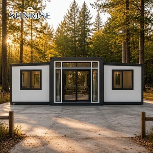 บ้านคอนเทนเนอร์แบบขยายได้ SUNRISE บ้านสำเร็จรูปขนาดเล็กแบบพับได้ บ้านเคลื่อนที่พร้อมแผงแซนวิช ดีไซน์ทันสมัย สีสันปรับแต่งได้ - Product Image 1
