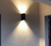 Applique murale moderne en aluminium IP44 LED pour extérieur, éclairage haut et bas pour porche et jardin, forme carrée