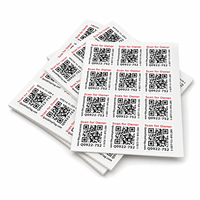 Etiqueta Adhesiva de Papel con Código QR, Laminación Brillante UV, Resistente al Agua, Personalizada con Logotipo, en Rollo