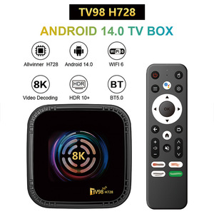Thông minh Wifi 6 DDR3 4GB eMMC 32GB 64GB Set Top Box Allwinner h728 Quad Core 8K siêu <span class=keywords><strong>HD</strong></span> phương tiện truyền thông Máy nghe nhạc tv98 h728 <span class=keywords><strong>Android</strong></span> 14 TV Box - Product Image 3