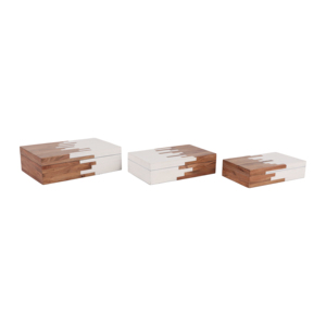 Set di Scatole Decorative Bicolore con Coperchio per Arredamento Casa, Organizzatore per Gioielli e Ricordi, Elegante Set di Contenitori - Product Image 4