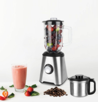 Robot culinaire multifonctionnel en acier inoxydable 2-en-1 de conception moderne Mélangeur de bocaux en verre Presse-agrumes USB à piles pour