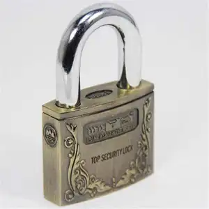 최고의 가격 슈퍼 품질 보안 스퀘어 타입 크롬 코팅 레트로 아연 합금 안전 자물쇠