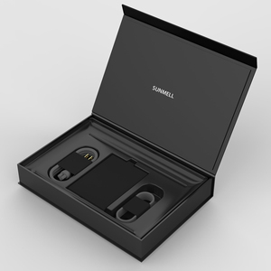Écouteurs de luxe personnalisés noirs Usb exquis boîte en papier rigide emballage de chargeur d'ordinateur portable produit numérique boîte-cadeau d'affaires simple - Product Image 4