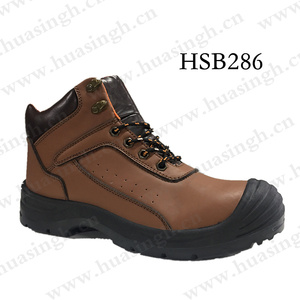 Scarpe Antinfortunistiche LXG per Industria Chimica, Qualità in Pelle, Puntale in Acciaio/Inserto per Suola Intermedia, Economiche, Stivali da Lavoro Marroni HSB252 - Product Image 4