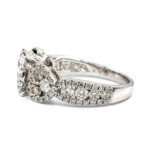 Boxing Day cadeau parfait 18 carats or blanc massif véritable diamant bijoux fins grandes bagues de fiançailles rondes pour mariage de mariée - Product Image 2