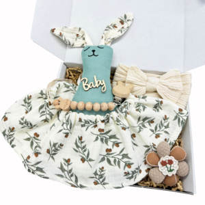 Serviette apaisante pour nouveau-né lapin chaîne de sucette bébé filles douche bavoir produits cadeaux ensembles vente en gros - Product Image 1