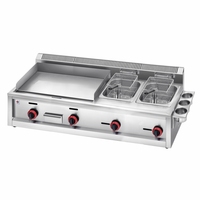 Friteuse à gaz commerciale, machine à griller et à frire industrielle, gril et friteuse en acier inoxydable pour restaurant