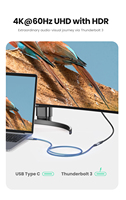Kabel Ekstensi USB C Ugreen 10GB Gen 2 Tipe C Extender Thunderbolt 3 Kabel Data Braid untuk Xiaomi Nintendo Switch Komputer