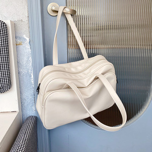 Large Capacity Tote Bag For Women Milky White Water Resistant Zipper Closure Everyday Use Travel Business Trip 2026 Autumn - Product Image 1