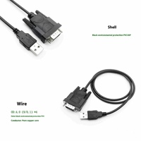 Adaptador de Puerto USB a serie, convertidor de pines DB9 CH340 macho y hembra RS232 COM, chaqueta de PVC, Cable USB a serie para uso en ordenador