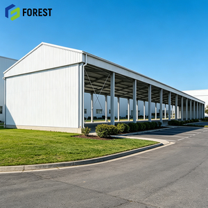 Entrepôt de stockage modulaire préfabriqué en acier durable à grande portée, avec structure ouverte et installation de jonction transversale - Product Image 1