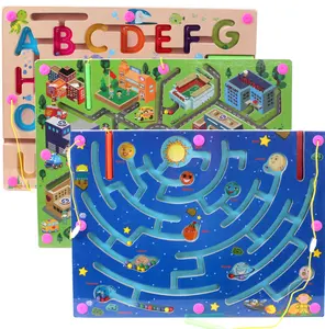 Baby Hersenen Ontwikkeling Houten Letter Magnetische Doolhof Spel Bord Ouder Kind Interactief Spel Speelgoed