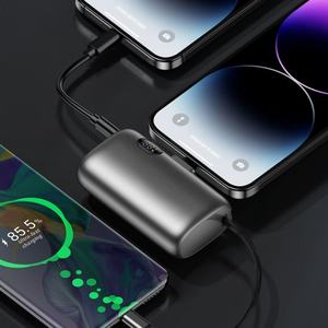 PD 22.5W Digital Display Custom Logo Portable Fast Charging Power Bank 10000mah With Built in <b>Cable</b> for Cell Phone - Product Image 6