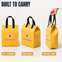 Sac isotherme portable pour boissons à emporter, personnalisé, pour la livraison de nourriture, de café, de thé à bulles, non tissé, jetable, auto-adhésif, thermique