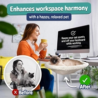 Personnalisé 360 °   Hamac rotatif pour chat, lit rond doux pour chat de petite et moyenne taille, pour la maison, le bureau, la table au travail