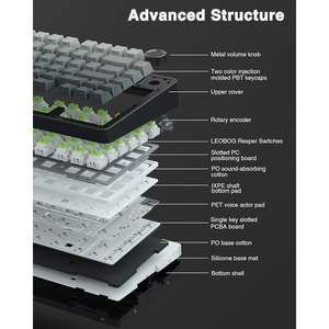 Teclado Mecánico Inalámbrico AULA F75 Pro 75% con Interruptores Intercambiables en Caliente, Retroiluminación RGB, Programable para Juegos, con Perilla y Pre-Lubricado - Product Image 1